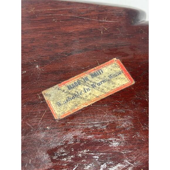 Fine Mahogany Leaf Wood Tray 3 section 18" Handmade Haiti Vintage - Picture 4 of 8